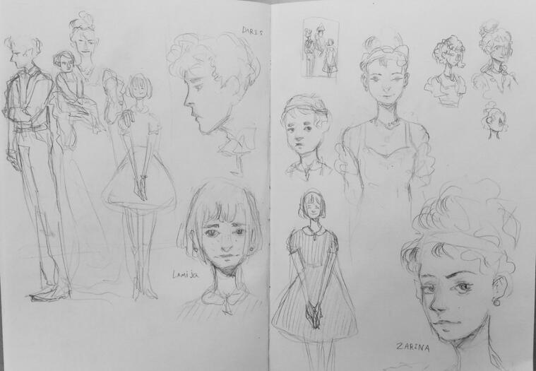 Daris, Mia, and Zarina by a-bog-witch